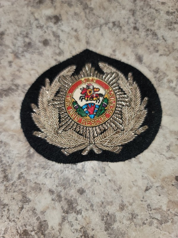 Bullion Embroidered Cap Badge Fire Service of the United Kingdom- Rare