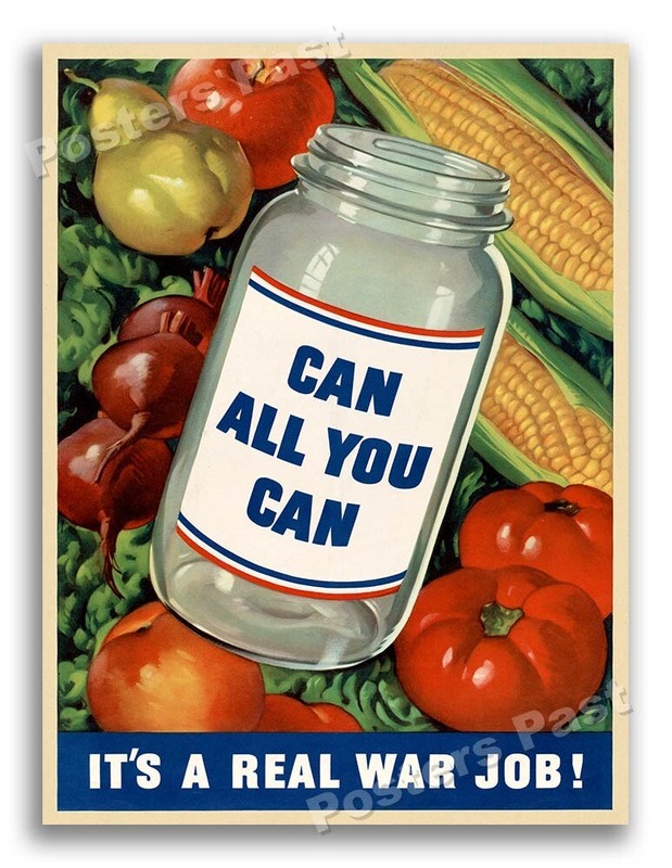 “Can All You Can” 1943 Vintage Style World War 2 Poster – 18×24