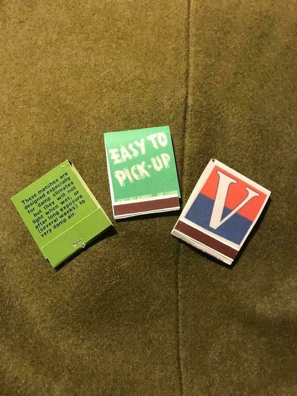 WWII US Army,USMC K-Ration,C-Ration GI set of match books gallery