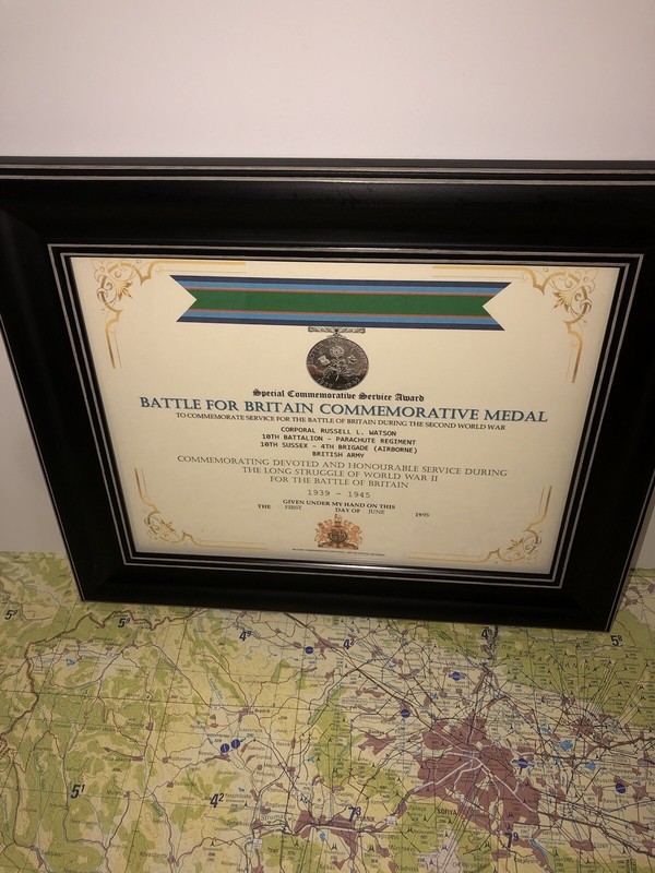 SCSA - BATTLE FOR BRITAIN COMMEMORATIVE CERTIFICATE ~ Type 1 gallery