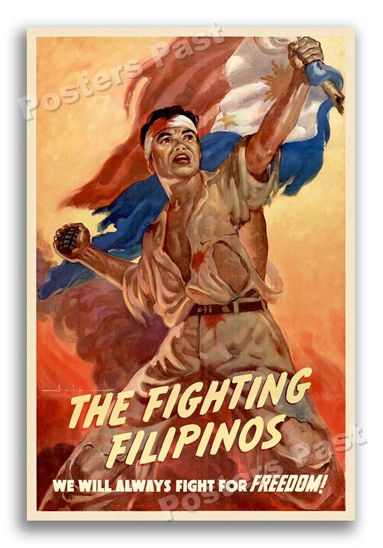 “The Fighting Filipinos” 1943 Vintage Style World War 2 Poster – 24×36