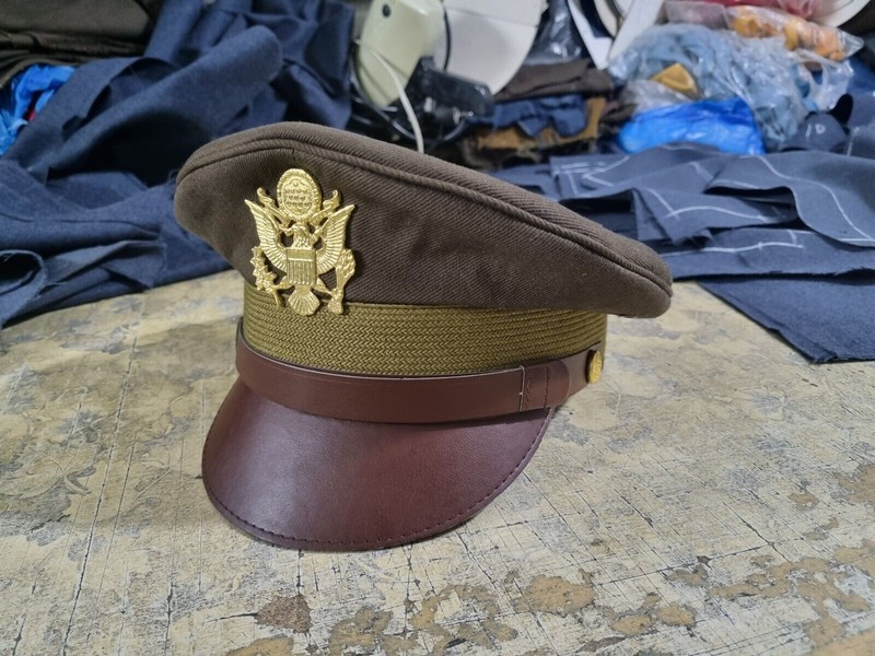 USA Military Cap U.S. Officer Visor Crusher Cap Winter (OD Green)- All Size gallery