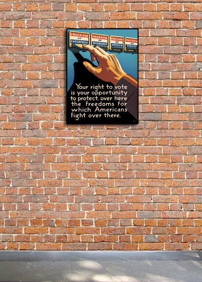“Your Right To Vote” 1943 Vintage Style WW2 War Poster - 24x32 gallery