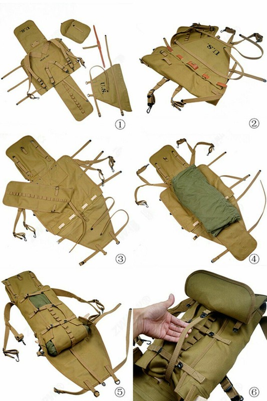 WW2 US ARMY 1942 M1928 HAVERSACK Infantry KNAPSACK FIELD BACKPACK gallery
