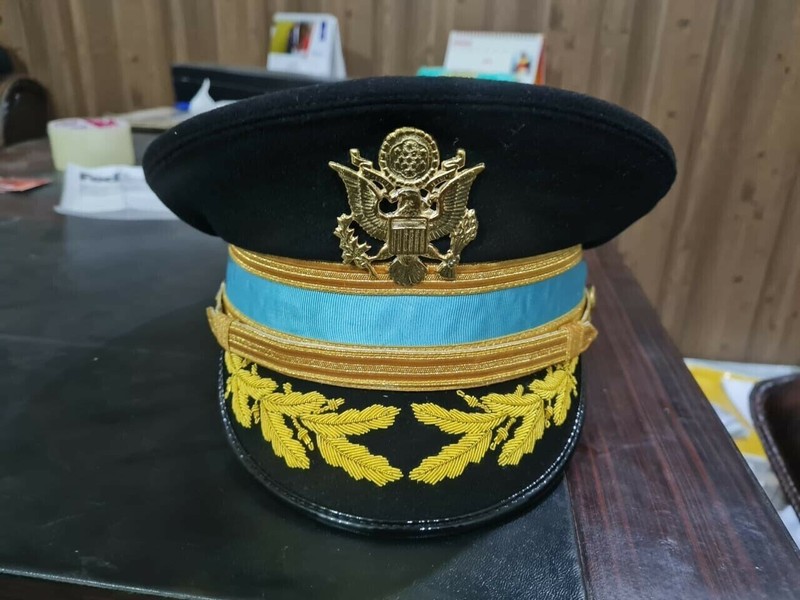 WWII US Army Infantry Officer's Dress Blue Visor Cap gallery