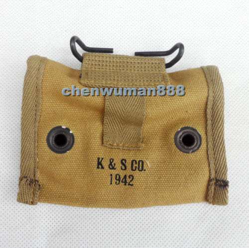 WWII 2 US ARMY LENSATIC COMPASS CANVAS POUCH POCKET BAG gallery
