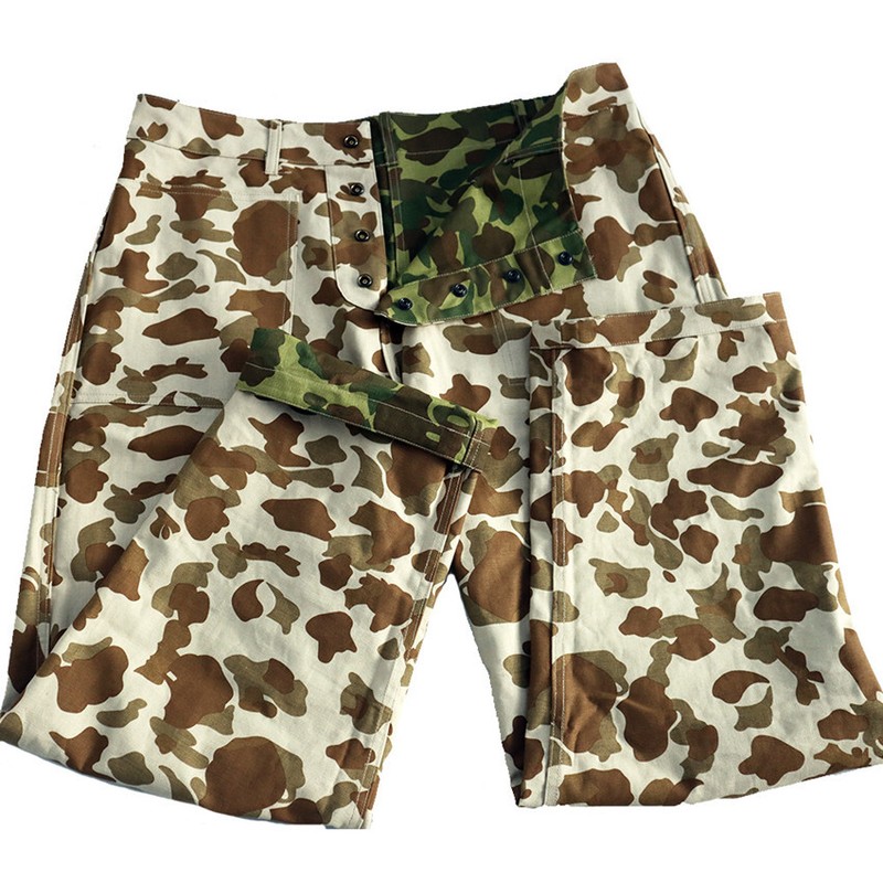 WW2 US Army Cotton USMC Pacific Camo Military Pants Tactical HBT Soldier Trouser