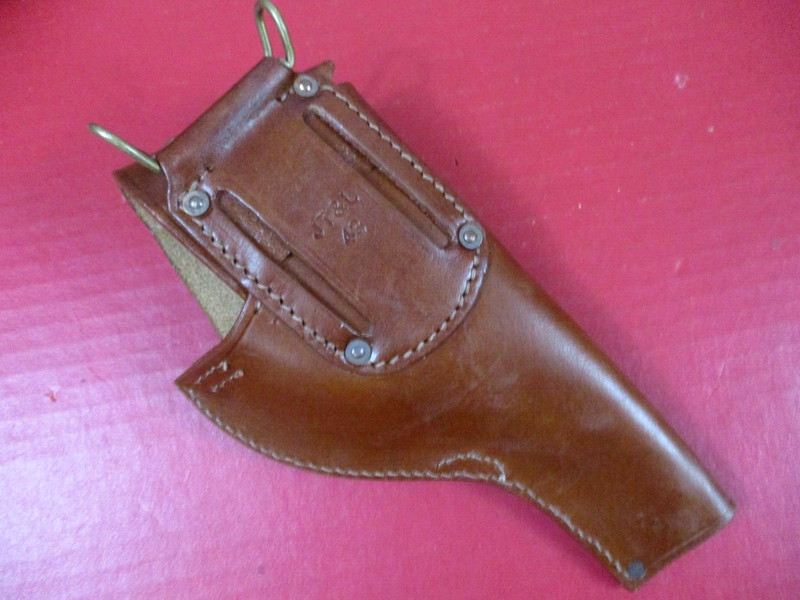 WWII Era US Army Leather MP LH Belt Holster for .38 S&W Victory Revolver - Repro gallery