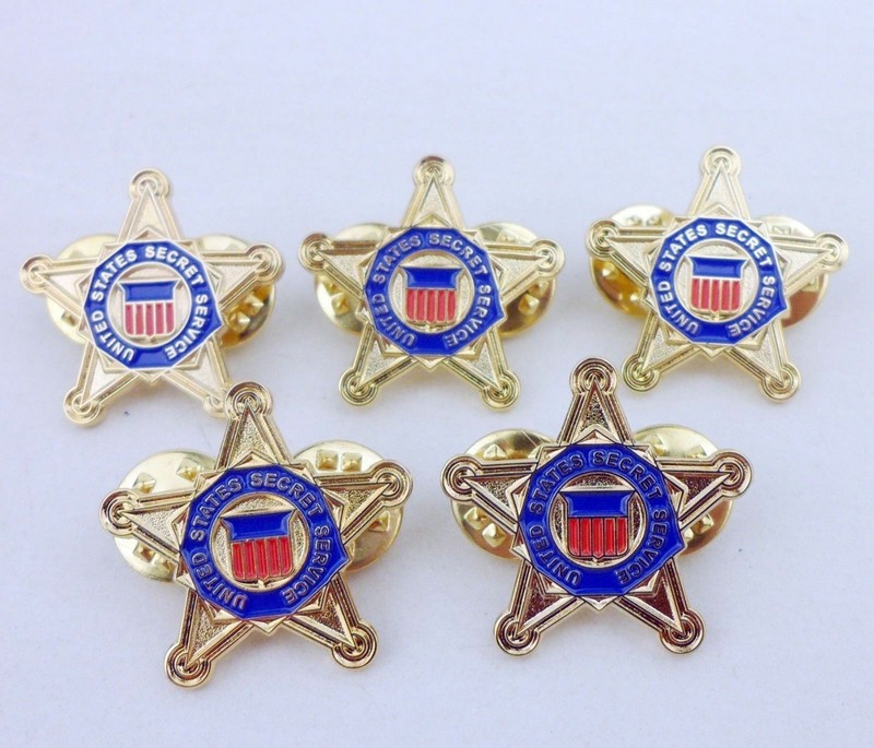 FIVE US SECRET SERVICE METAL MINI CHEST PIN BADGE SHIRT LAPEL PIN OUTDOOR