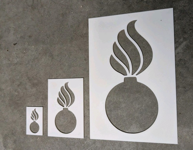 “Ordnance Flaming Bomb” – WW2 Stencil Set (3 Sizes) – USA World War 2