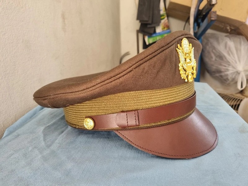 WW2 USAAF US ARMY OFFICERS UNIFORM VISOR HAT CRUSHER STYLE CAP all size gallery