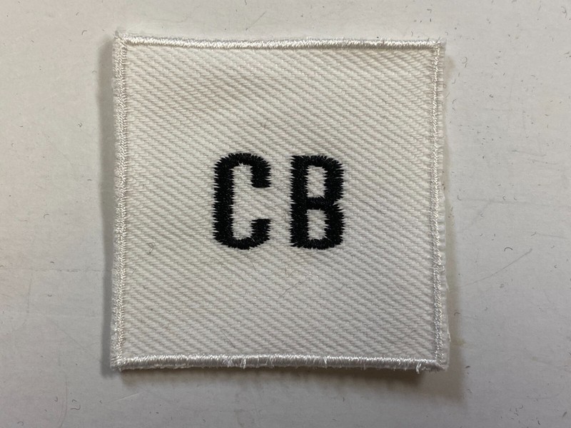 F0250 Repro WW2 US Navy Sleeve Mark Construction Battalion White Twill IR43E