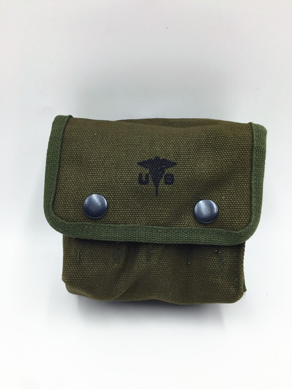 WW2 US MILITARY ARMY M2 M1945 GUNGLE FIELD FIRST AID KIT POUCH BAG WITH ICON