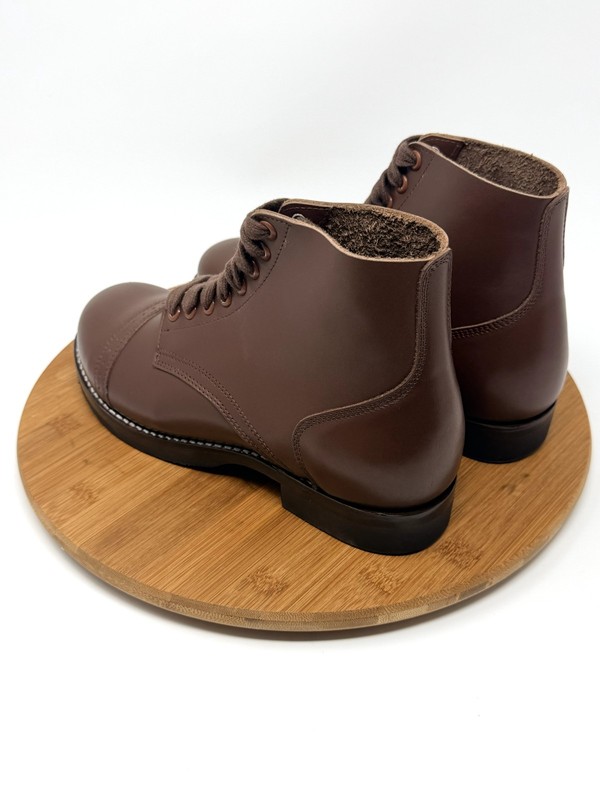 NEW SMW Reproduction WWII Model I Type II Russet Low Boots w rubber soles US 7 D gallery