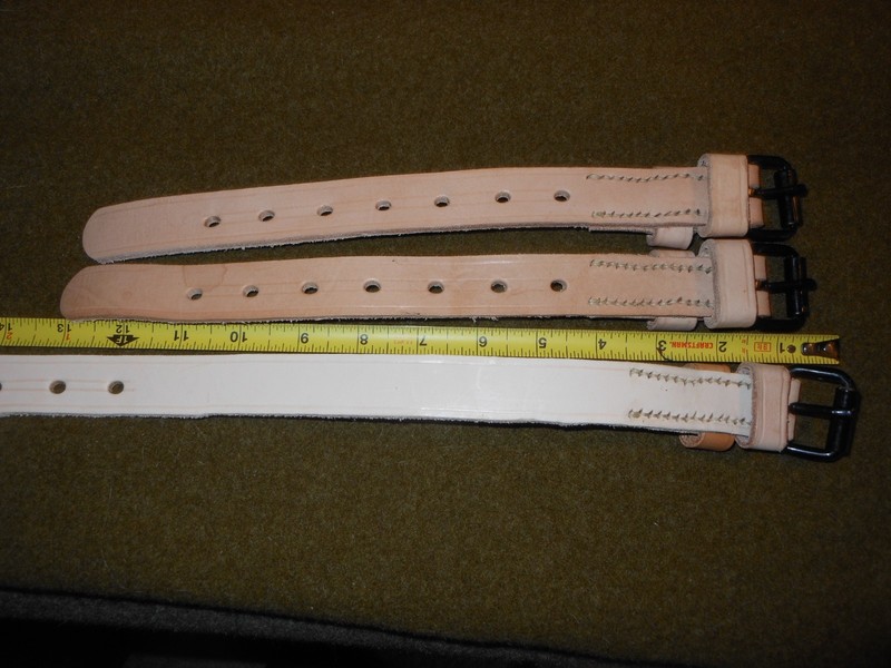 Set of 3 leather straps for Early War Pioneer Tool Rack, US, WWII, Made in AL gallery