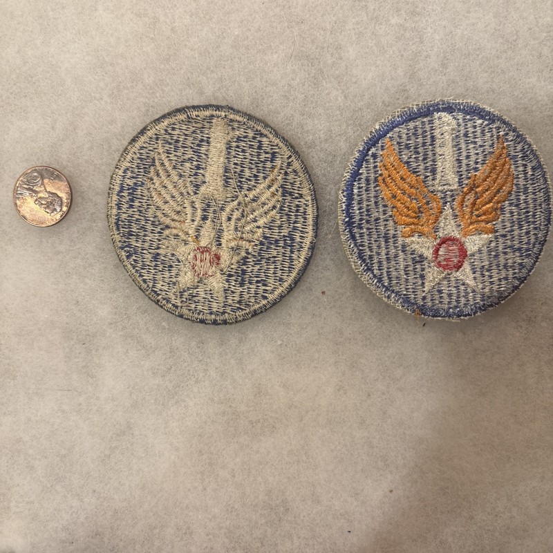 Pair Of US 1st Army Air Force WW2 US Air Corps Squadron Shoulder Uniform Patch** gallery