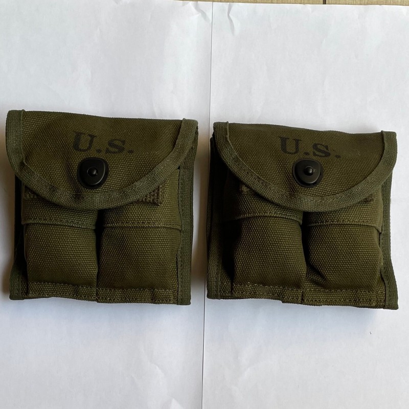 2PCS WW2 US Military M1 Carbine Rifle Mag Military Ammunition Pouch Bag