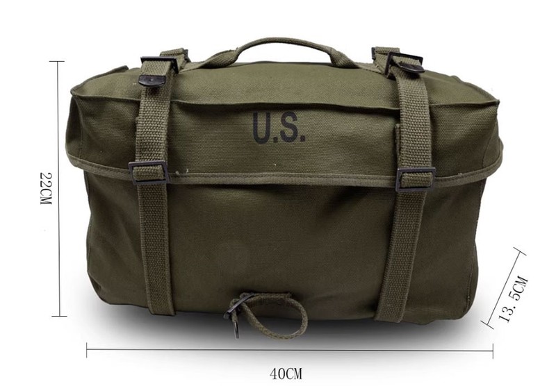 WWII US Army Military M1945 Knapsack Field Bag Canvas Backpack-1375