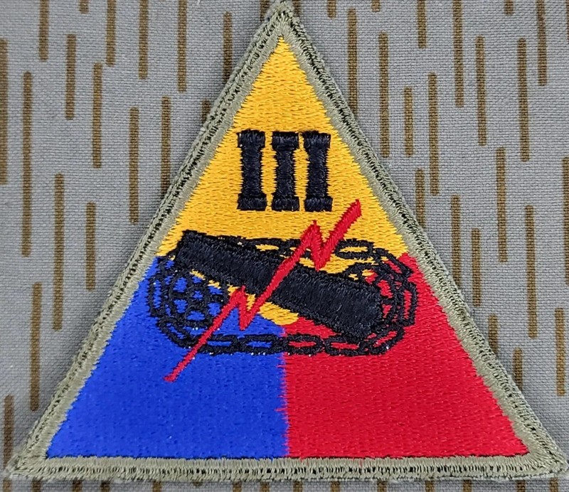 US Army III Armored Corps 3rd patch Triangle Division Battalion one single repro