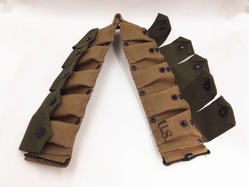 WWII US ARMY M-1923 CARTRIDGE SOLDIER Outdoor Military EQUIPMENT 10 POUCH BELT gallery