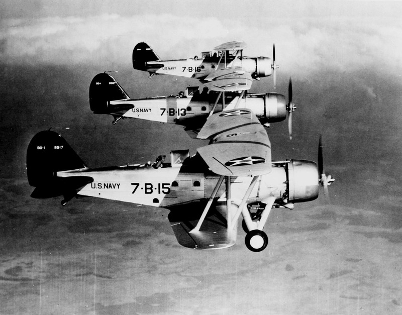 WW2 WWII Photo US Navy Great Lakes BG-1 Dive Bombers 1930's World War Two / 5931