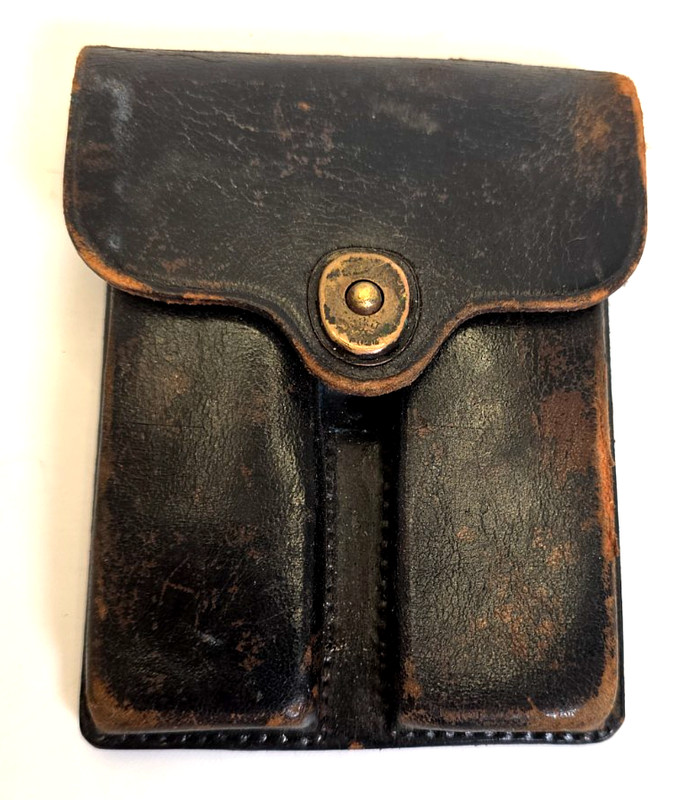 US Army Leather 1911 dual Magazine Pouch Jeffersonville Quartermaster 1946 (S)