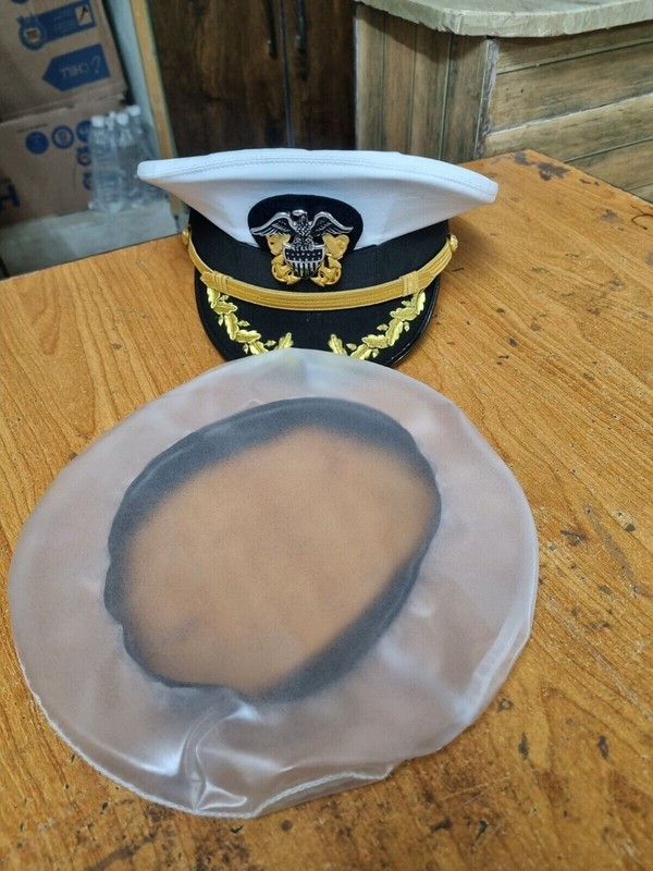 Us Navy Officer Cap, US Navy Commander captain Rank Cap with waterproof cover gallery