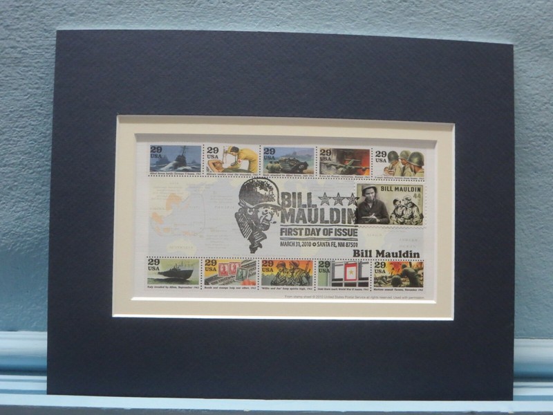 Bill Mauldin draws GI Willie and Joe, classic portraits of GIs & First Day Cover
