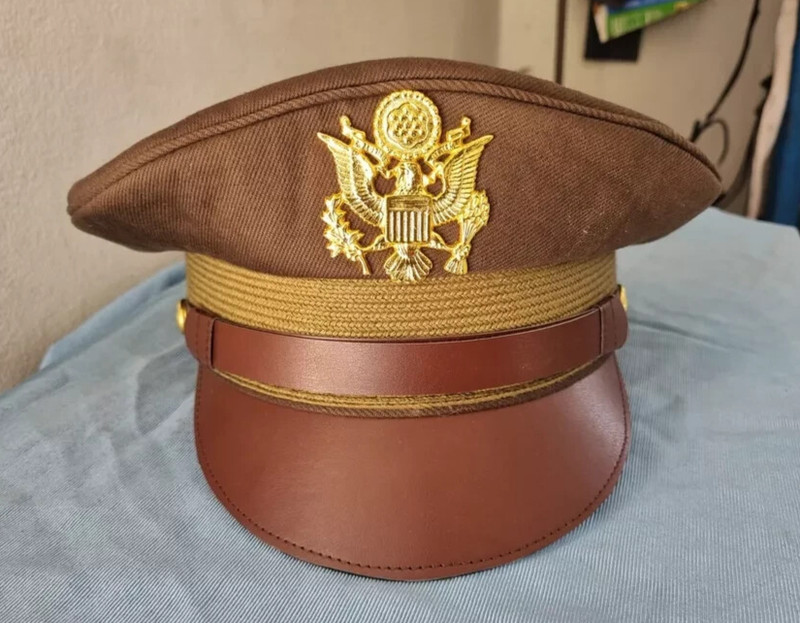 WW2 USAAF US ARMY OFFICERS UNIFORM VISOR HAT CRUSHER STYLE CAP all size