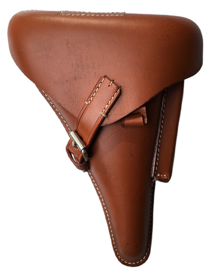 WWII GERMAN LUGER P08 Hardshell Brown LEATHER HOLSTER