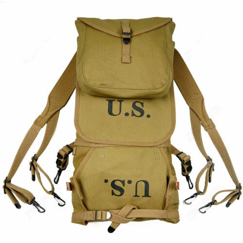 WWII US Army M1928 Carrying Backpack Canvas Field Rucksack Bag
