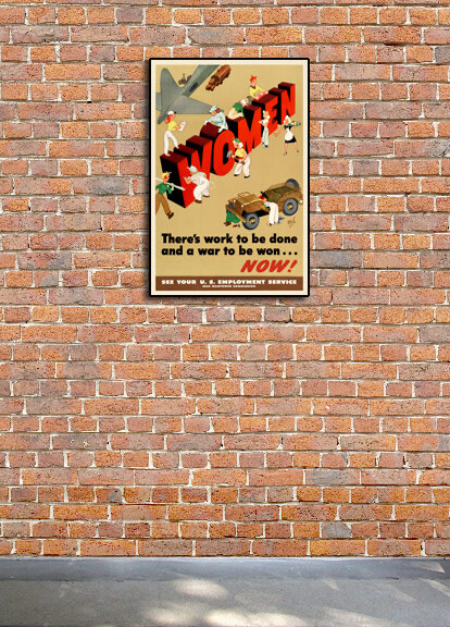 “Women - There's Work to be Done” 1944 Vintage Style WW2 War Poster - 16x24 gallery