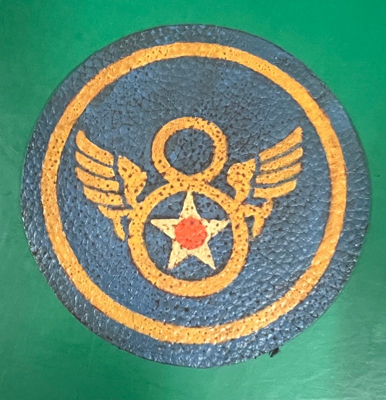 8TH ARMY AIR FORCES LEATHER STUBBY WING SHOULDER PATCH W/BORDER