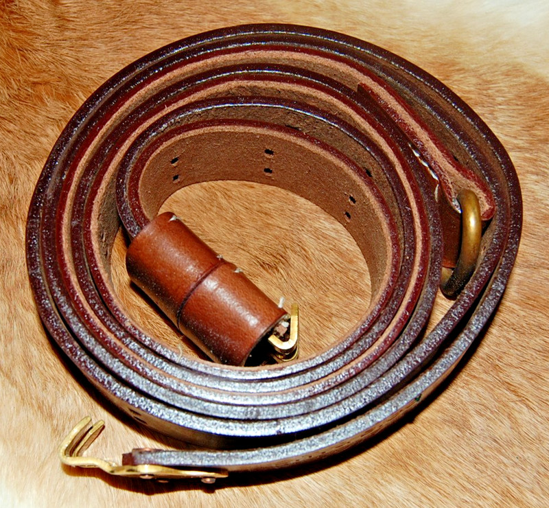US 1907 Leather Rifle Sling marked B.T.&B. CO 1917 World War I Reproduction NEW