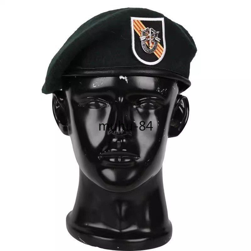 New VIETNAM WAR US ARMY 5TH Special Forces Group Green Beret Military Wool Hat gallery