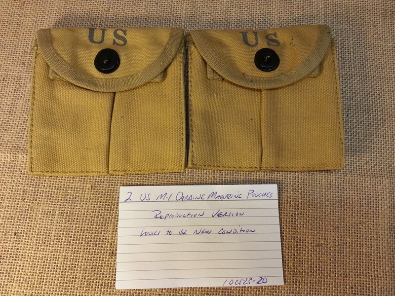 2 Reproduction US Military M-1 Carbine Magazine Pouches Nice Condition