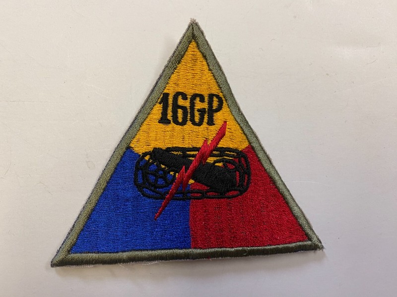 F0159 Repro WW2 US Army Armored Tank Group Triangle 16thGP IR44D
