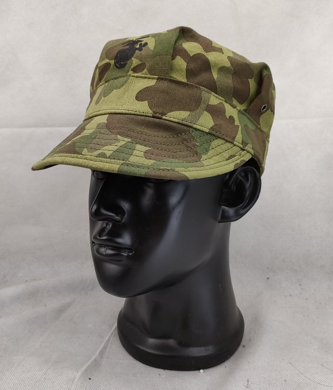 WW2 US HBT UTILITY CAP VINTAGE USMC CAMOUFLAGE MARINE CORPS FIELD HAT SIZE L