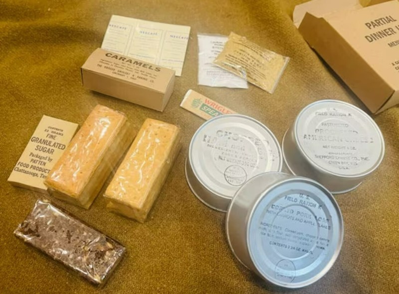 World War II Edible Rations - Partial Dinner Unit - Reproduction Box and Can gallery