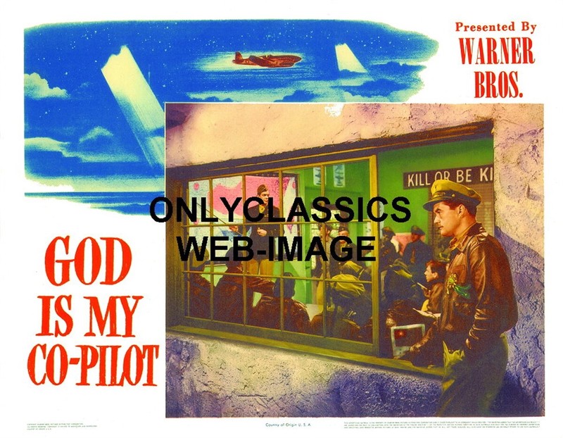 1945 "GOD IS MY CO-PILOT" MOVIE POSTER WWII P40 TOMAHAWK AVIATION WORLD WAR TWO