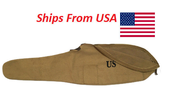 U.S. WWII Reproduction M1 Carbine Canvas Carry Case Marked U.S. – Khaki Color