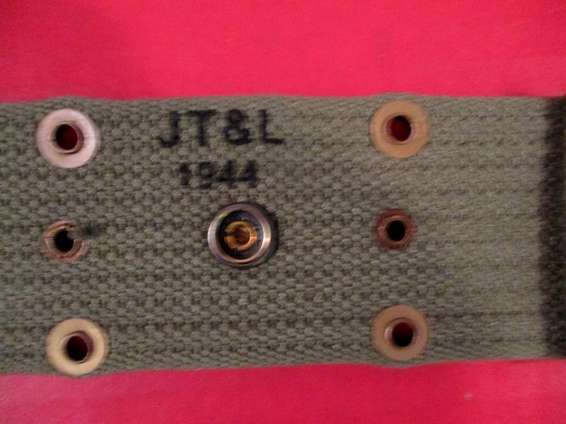 WWII US Army M1936 Pistol Web Belt - Dark OD Dtd 1944 - Up to 45" Waist - Repro gallery