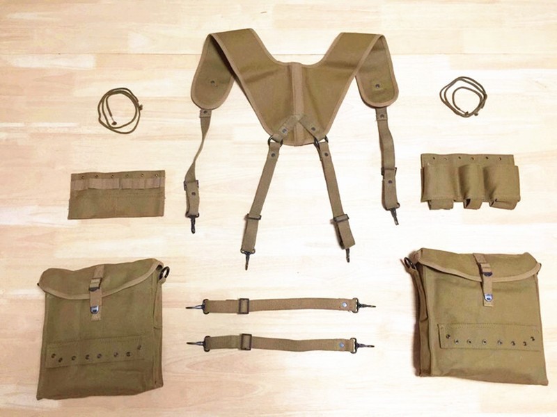 WWII WW2 US Army Combat Individual Medic Equipment Field Kit Suspenders SET