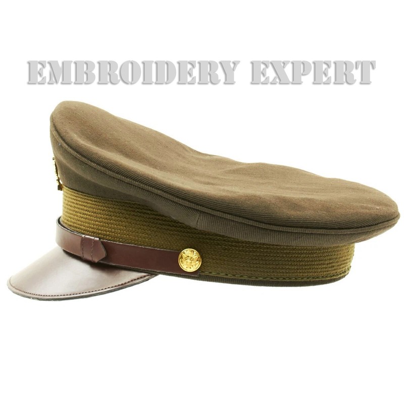 U.S. WWII Officer Visor Crush Cap OD Green Cap - US Army Aircorps Military Cap gallery