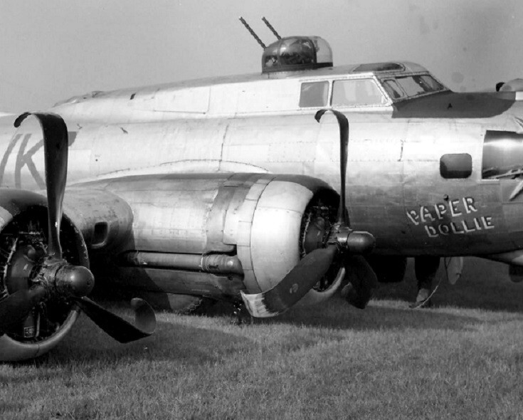 B-17 Flying Fortress Bomber “Paper Dollie” Crash Landing WWII 8×10 Photo 123b