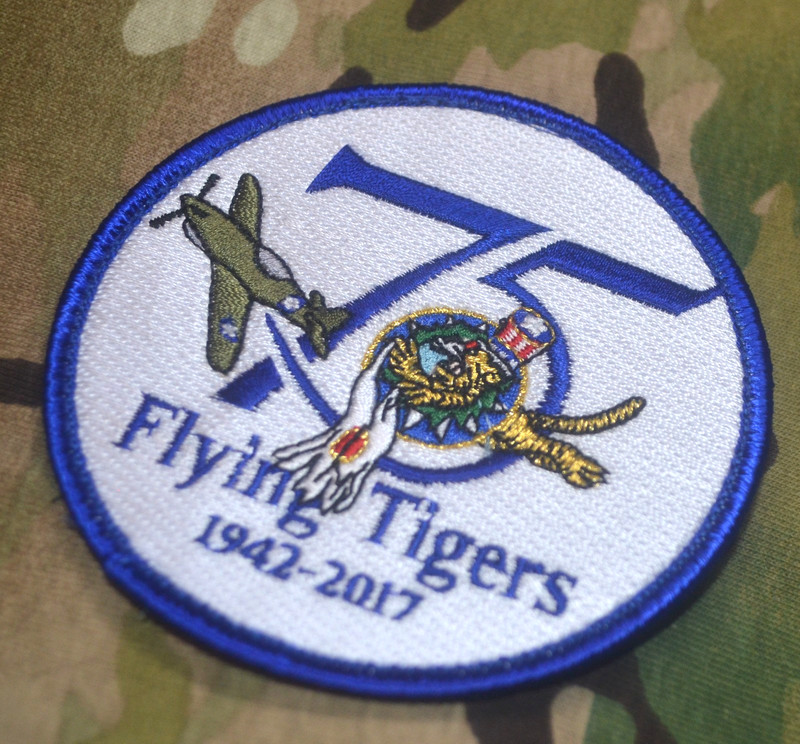 WWII CBA AVG AMERICAN VOLUNTEER FLYING TIGERS 飛虎隊 1942-2017 70-ANNIVERSARY PATCH