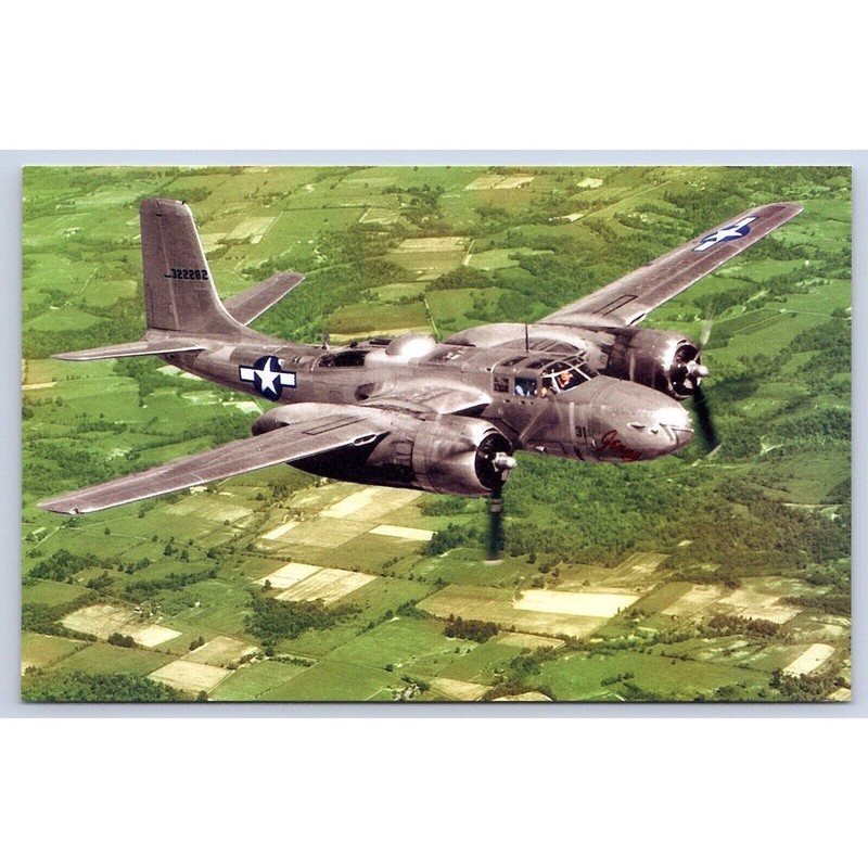 Douglas A-26 Invader Attack Bomber WWII Military Airplane Postcard 01169