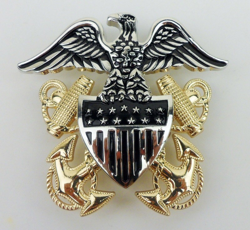 WW2 US USN Navy Officers Cap Hat Badge Pin badge Alloy Insignia-US118 gallery