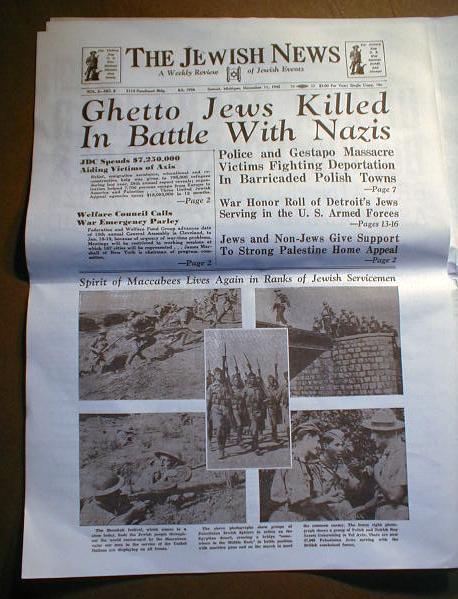 Jewish HOLOCAUST in 15 WW II Display newspaper headlines JUDAICA Jews 1933-1945 gallery