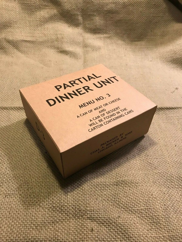 WWII US Army,USMC K-Ration, Partial K-Ration Dinner Unit box